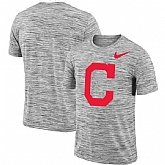 Cleveland Indians  Nike Heathered Black Sideline Legend Velocity Travel Performance T-Shirt,baseball caps,new era cap wholesale,wholesale hats